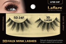 LOT of 5 - LAFLARE 'SD 24F' 3D FAUX MINK PREMIUM SILK LASHES 