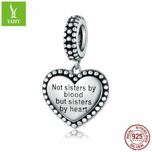 Sisters Authentic 925 Sterling Silver Charm Bead For Women Girls Fashion Pendant - Picture 1 of 12