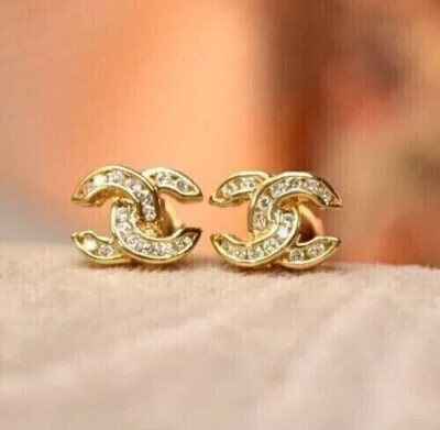 1.20Ct Round Cut Simulated Diamond Fancy Stud Earrings In 14K Yellow Gold Plated