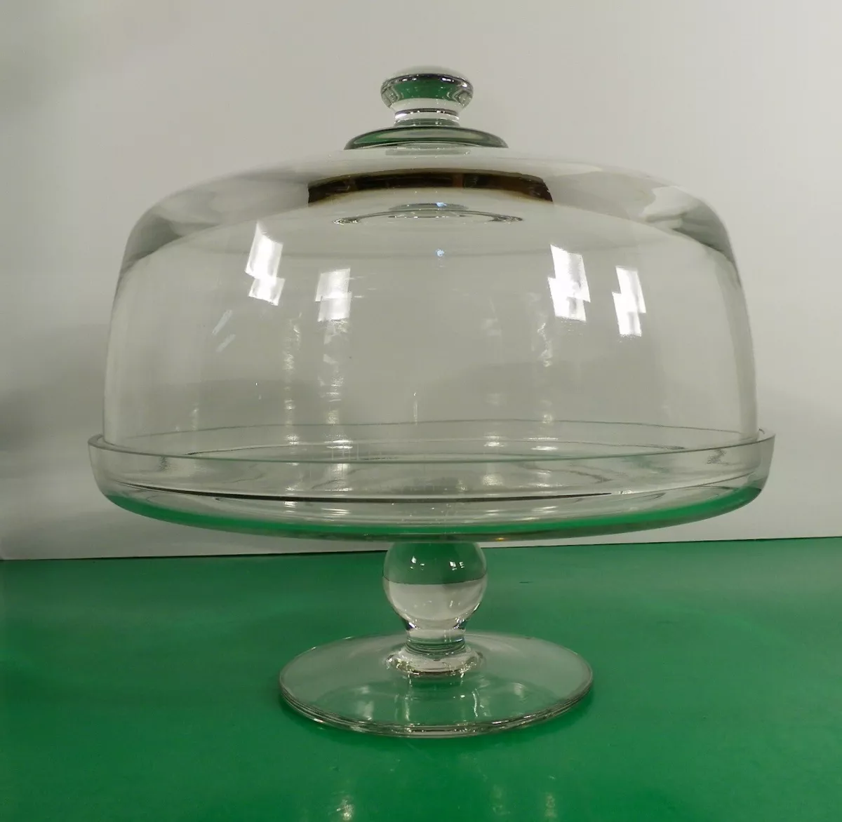 Green glass cake stand cheap