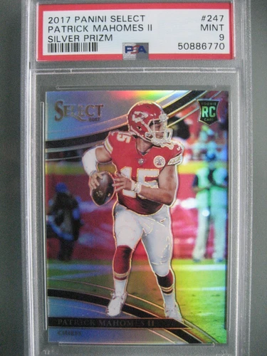 2017 Panini Select Silver Prizm #247 Patrick Mahomes Rookie Rc PSA 9 Mint Chiefs
