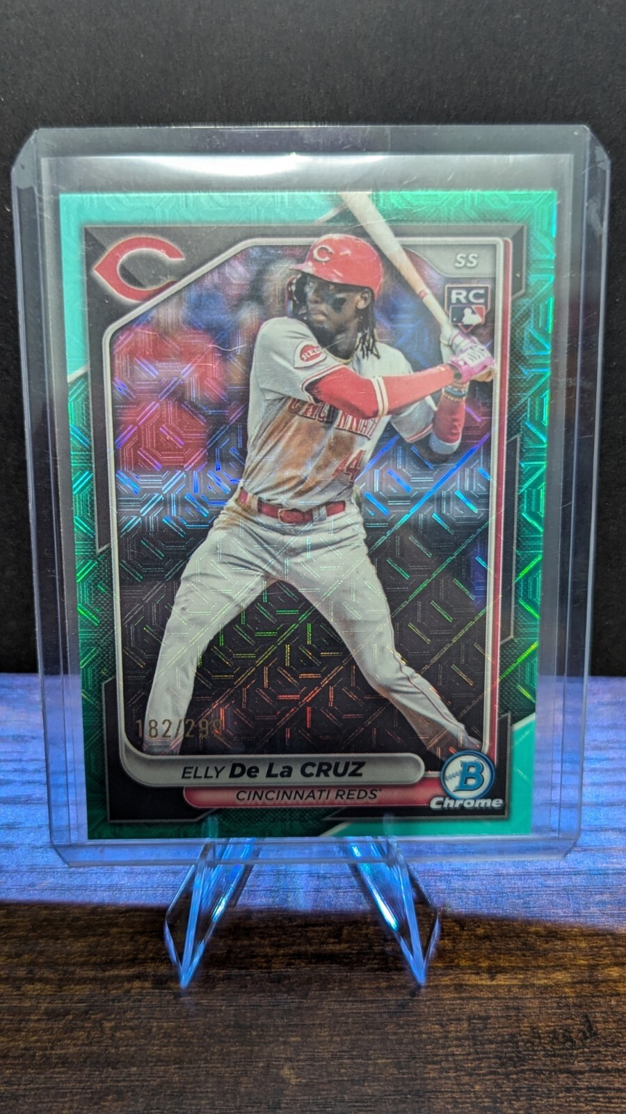 2024 BOWMAN CHROME MEGA BOX RC #42 ELLY DE LA CRUZ AQUA MOJO REFRACTOR /299