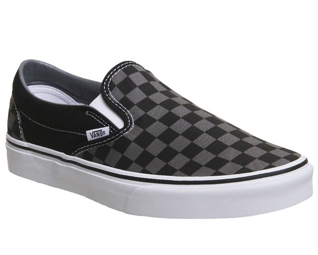 vans classic slip on trainers black pewter check