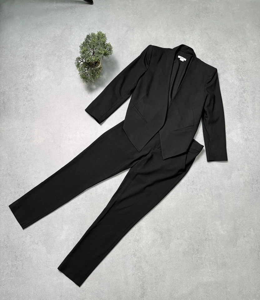 Traje Blazer Pantalones Helmut Lang Negro Mínimo Asimétrico Recortado a Medida Talla 6 Foto 2 de 4