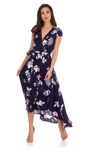 navy wrap dress short sleeve