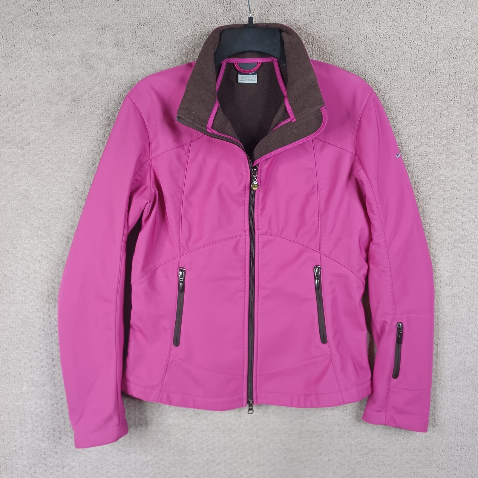 SACAI X NIKE Giacca Nike donna grande rosa softshell full zip foderata in pile tasche zip