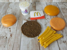 Vintage McDonald's Pretend Food Burger Patty Bun Parfait Fries Replacement Toys