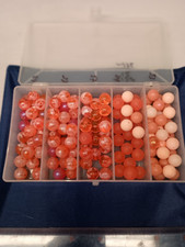 12mm trout beads -136 -  mottled and clear asst colors in box steelhead  trout 