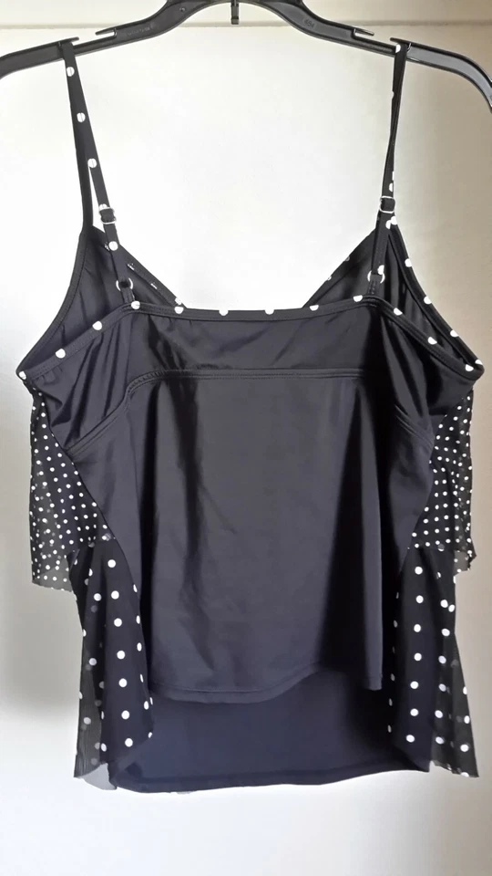 Купальник Tropical Escape размер 16 черный в горошек узор слои б/у в отличном состоянии - Изображение 3 из 4