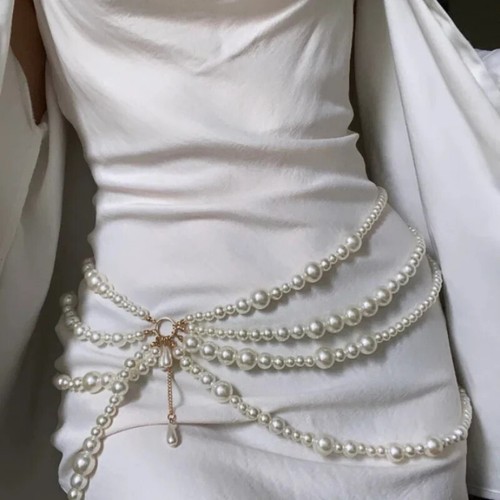 Pearl Belt Wedding Party Dress Luxury Designer Belts for Formal