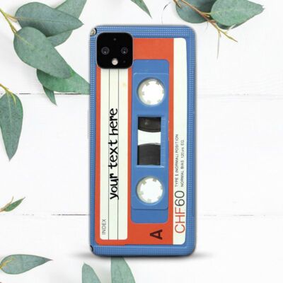 Custom Text Retro Cassette Tape Case For Google Pixel 2 3 3a 4 4a 5 6 7 8 XL