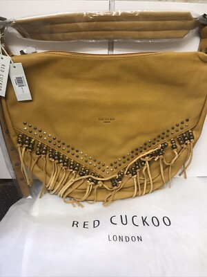 Red Cuckoo mustard Shoulder Bag With Tassels 654 mustard (size