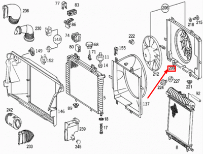 MERCEDES W210 E Class Radiator Cooling Fan 2105052355 A2105052355 