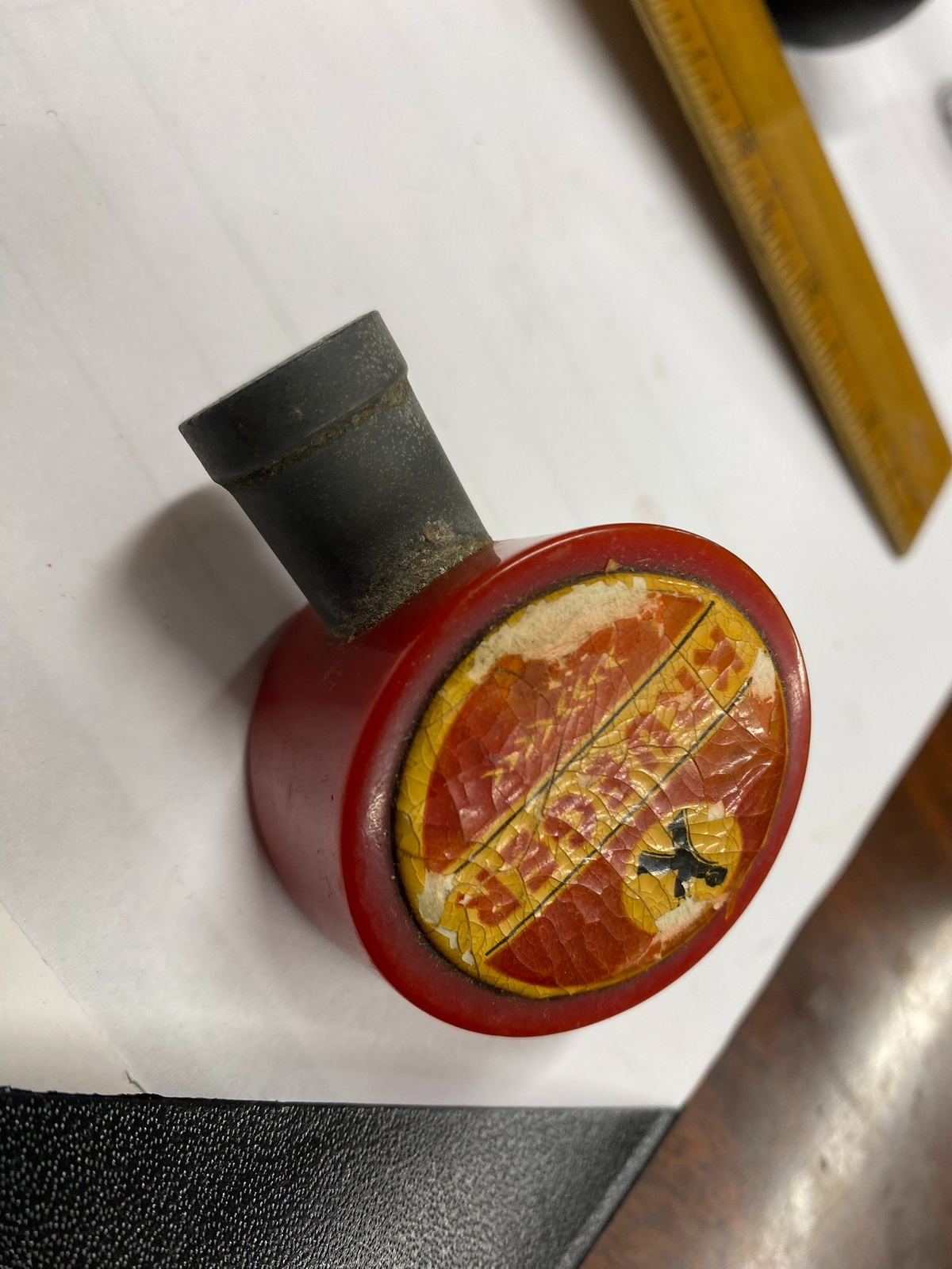 Vtg Shift Knob Harley Panhead Knucklehead Flathead H Plastic Red Krueger Chopper eBay