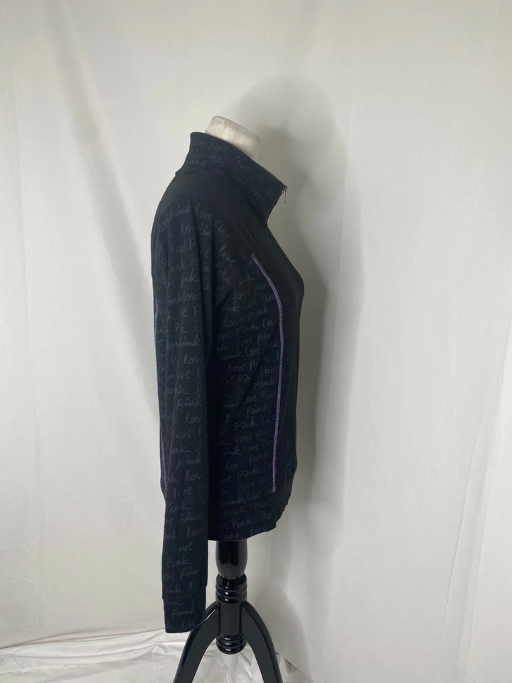 Женская маленькая рубашка розовый йога черный Victoria's Secret длинным рукавом четверть молнии - Изображение 4 из 4