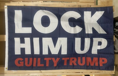 Liberal Flag FREE SHIP Biden Lock Him Up Donald Trump For Prison USA Sign 3x5 