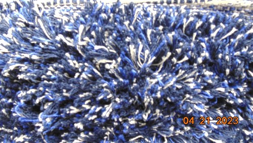 Schultertasche Catori blau und beige gewebt Shag Stoff - Bild 2 von 4
