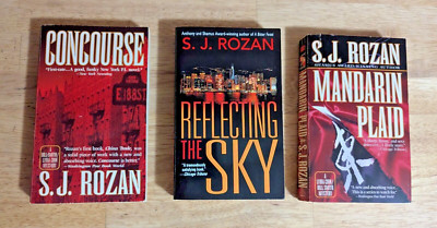 S J Rozan Paperback Books Lot Set of 3 Novels - Concourse, Mandarin Plaid, Etc