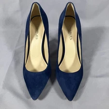 Charles By Charles David Shoes Womens Size 8.5 Blue Suede Pumps Heels Pointy Toe