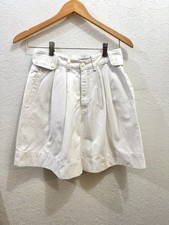 Vtg 80s 90s Esprit Sport White Pleated Cotton Shorts High Waist Mom Safari Sz7/8