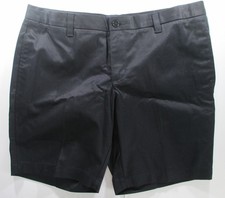 LANDS END Black School Uniform Plain Front Chino Shorts Girls 14 Plus NEW