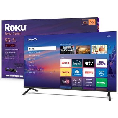 Roku Smart TV 2026 55 Inch Select Series 4K QLED TV Roku TV with Voice Remote