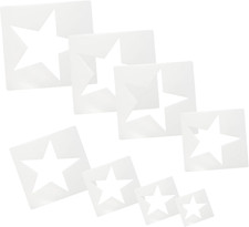 8 PCS Large Star Stencil, Different Sizes Template Reusable Plastic Stencils, Dr