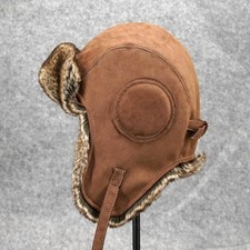 Men Aviator Trapper Hat Cap Ski Ushanka Cossack Outdoor Faux Fur Suede Leather