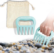 Sand Scoop with Shovel Sand Flea Rake with Beach Mesh Bag Plastic Sand Sifter fo