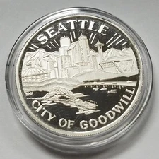 SEATTLE | .999 Silver 1 oz | City of Goodwill | Bald Eagle | proof Medal