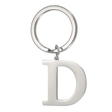 Initial Letter Keychain, Men Women A-Z Key Ring, Silver Letter D 