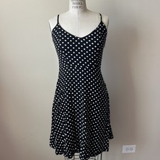 Forever 21 polka dot spaghetti strap dress black white Size Medium