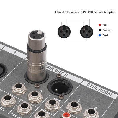 XLR-Adapter, XLR-Buchse auf Buchse, Verlängerungskupplungsanschluss, 3-poliger