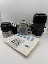 Minolta Maxxum QTsi 35 mm SLR Film Camera Zoom 2 Lens AF 35-80 AF 75-300 Silver