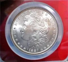 BEAUTIFUL, "1887", "NGC", "MS-63", MORGAN DOLLAR, REFLECTIVE SURFACES.