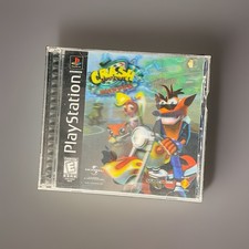Crash Bandicoot Warped (PS1, 1998) Complete Black Label Lenticular Cover - NICE!