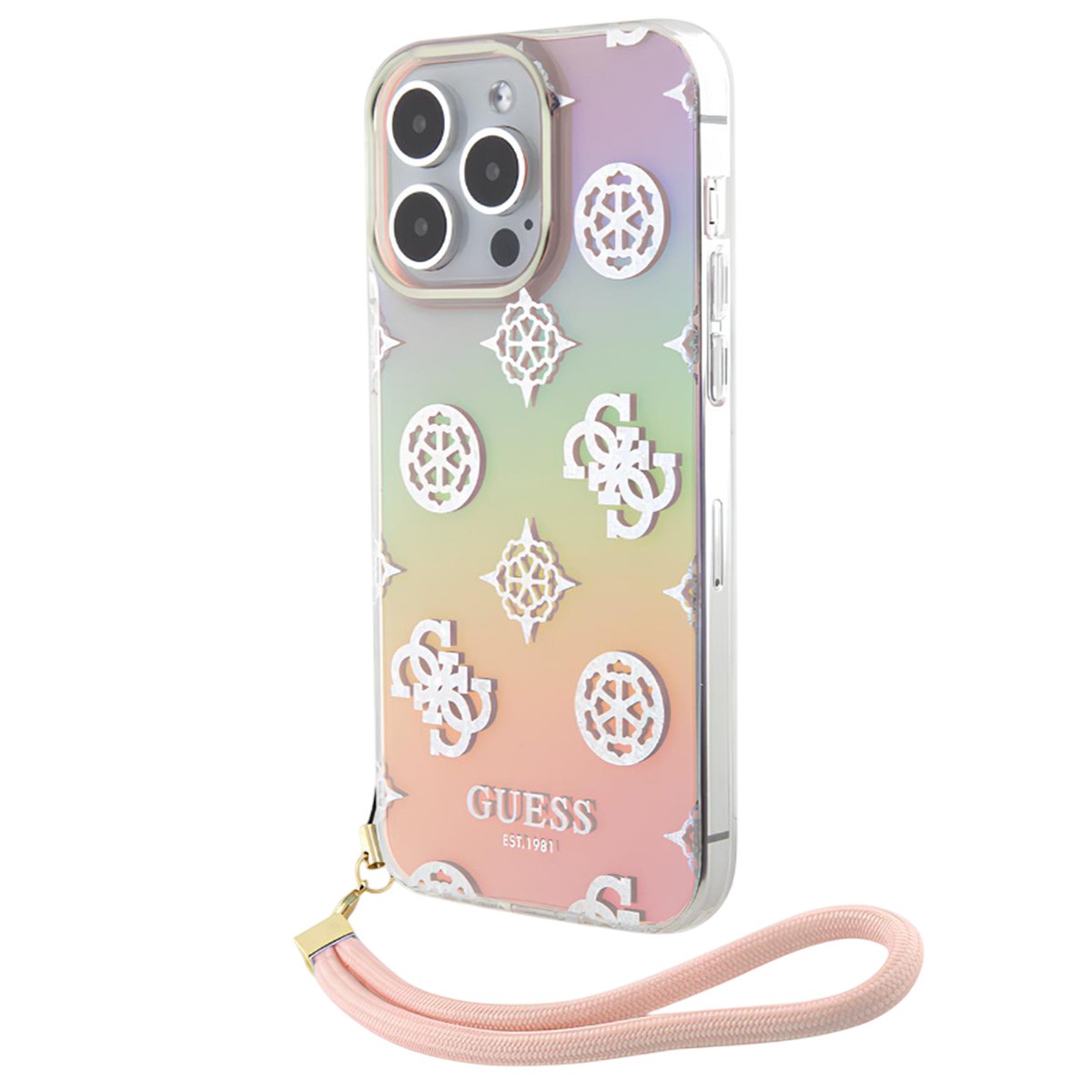 Coque de luxe Guess iPhone 15 Pro finition TPU Peony exclusive