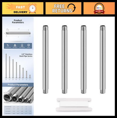 1/4''x6'' 304 Stainless Steel Pipe, 1/4'' NPT x 1/4'' NPT Male Threaded Nipple, SCH4