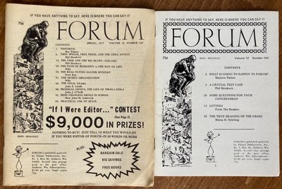 Forum 1977 by Ray Palmer, 2 Issues Volume 12, Numbers 143-144 (Last issue)