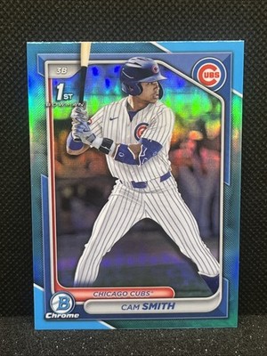 2024 Bowman Draft Cam Smith 1st Sky Blue Refractor Chicago Cubs
