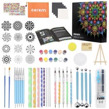 Mandala Dotting Tools Kit with Acrylic Paints and Reusable Stencils for Art