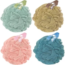 4 Pack Exfoliating Bath Sponges for Shower 60g Loofah Body Scrubber for