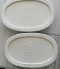 Two Vintage Corning Ware French White F-15-B Oval Cass Dishes Bowl 15oz W/ Lids