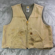 Vintage Carhartt V26 CML Duck Canvas Work Vest Men s 2XL Distressed