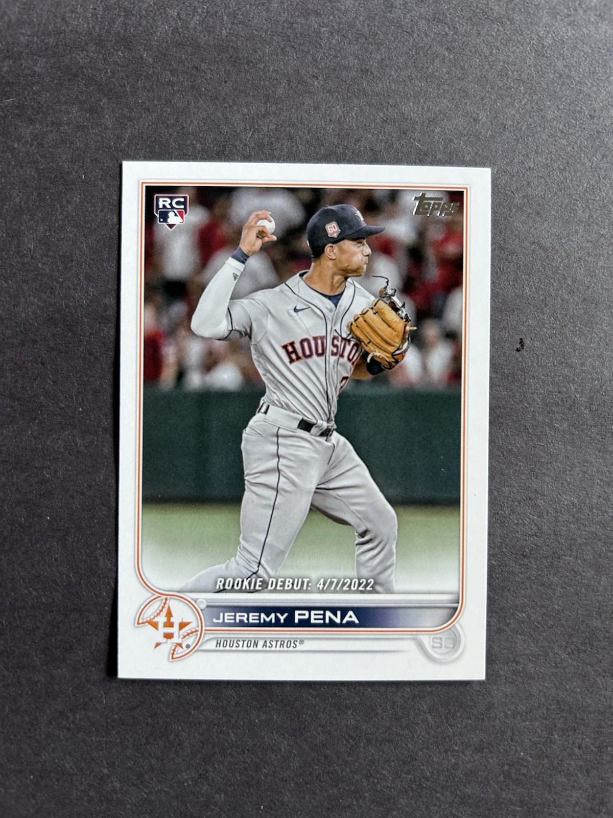 2022 Topps Update Series - Jeremy Pena #US253 Fielding in Grey Jersey (RC)