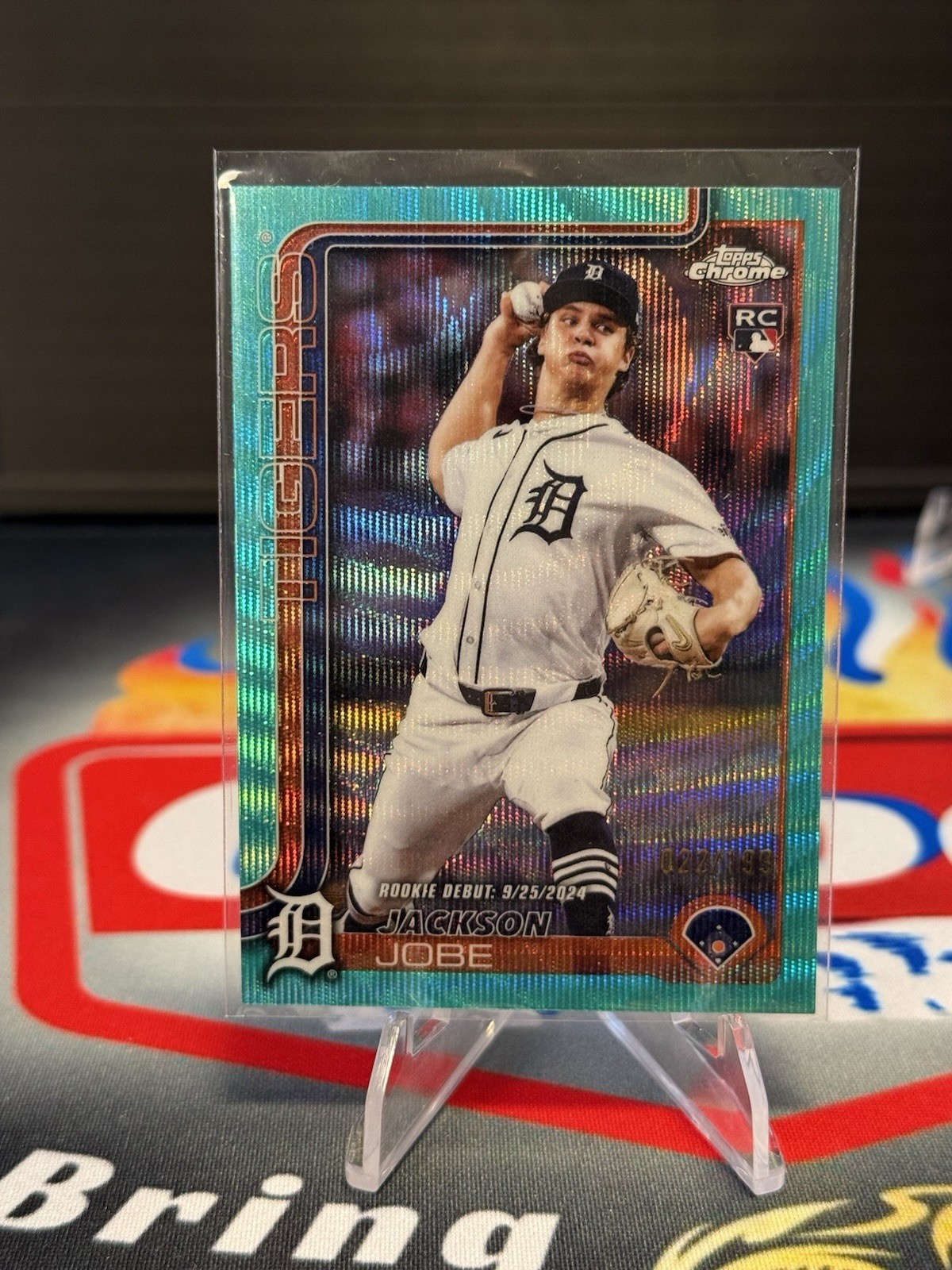 2025 Topps Chrome Update Jackson Jobe Aqua Wave Refractor /199 RC #USC48
