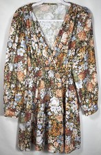 Dress-Party-Dinner Shein Women’s Floral Long Sleeve Dress Size Large NWOT