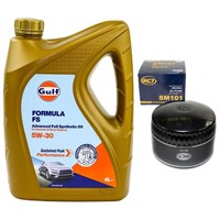 MotoröL Set Gulf Formula FS 5W-30 4 Liter + ÖLfilter FüR Renault Trafic Bus 1.4