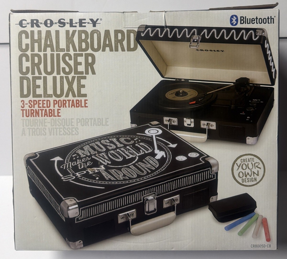 Crosley Chalkboard Cruiser Deluxe 3-Speed Portable Turntable