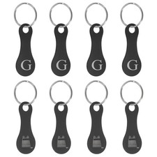 8Pcs Stainless Steel Shopping Trolley Token, Black Letter g  Grocery Cart